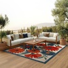 image:imageNourison Home Aloha Blue Grey 53 x 75 Area Rug  Easy Clean Non Shedding Bed Room Living Room Dining Room Kitchen 5 x 8Ivory Multicolor
