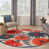 image:imageNourison Home Aloha Blue Grey 53 x 75 Area Rug  Easy Clean Non Shedding Bed Room Living Room Dining Room Kitchen 5 x 8Ivory Multicolor