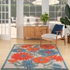 image:imageNourison Home Aloha Blue Grey 53 x 75 Area Rug  Easy Clean Non Shedding Bed Room Living Room Dining Room Kitchen 5 x 8Ivory Multicolor