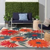 image:imageNourison Home Aloha Blue Grey 53 x 75 Area Rug  Easy Clean Non Shedding Bed Room Living Room Dining Room Kitchen 5 x 8Ivory Multicolor