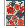 image:imageNourison Home Aloha Blue Grey 53 x 75 Area Rug  Easy Clean Non Shedding Bed Room Living Room Dining Room Kitchen 5 x 8Ivory Multicolor