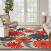 image:imageNourison Home Aloha Blue Grey 53 x 75 Area Rug  Easy Clean Non Shedding Bed Room Living Room Dining Room Kitchen 5 x 8Ivory Multicolor