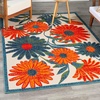 image:imageNourison Home Aloha Blue Grey 53 x 75 Area Rug  Easy Clean Non Shedding Bed Room Living Room Dining Room Kitchen 5 x 8Ivory Multicolor
