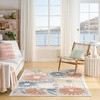 image:imageNourison Home Aloha Blue Grey 53 x 75 Area Rug  Easy Clean Non Shedding Bed Room Living Room Dining Room Kitchen 5 x 8Ivory Rose