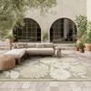 image:imageNourison Home Aloha Blue Grey 53 x 75 Area Rug  Easy Clean Non Shedding Bed Room Living Room Dining Room Kitchen 5 x 8Ivory Sage