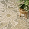 image:imageNourison Home Aloha Blue Grey 53 x 75 Area Rug  Easy Clean Non Shedding Bed Room Living Room Dining Room Kitchen 5 x 8Ivory Sage