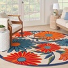 image:imageNourison Home Aloha Blue Grey 53 x 75 Area Rug  Easy Clean Non Shedding Bed Room Living Room Dining Room Kitchen 5 x 8Multi Color