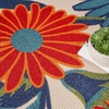 image:imageNourison Home Aloha Blue Grey 53 x 75 Area Rug  Easy Clean Non Shedding Bed Room Living Room Dining Room Kitchen 5 x 8Multi Color
