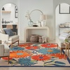 image:imageNourison Home Aloha Blue Grey 53 x 75 Area Rug  Easy Clean Non Shedding Bed Room Living Room Dining Room Kitchen 5 x 8Multi Color