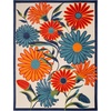 image:imageNourison Home Aloha Blue Grey 53 x 75 Area Rug  Easy Clean Non Shedding Bed Room Living Room Dining Room Kitchen 5 x 8Multi Color