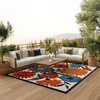 image:imageNourison Home Aloha Blue Grey 53 x 75 Area Rug  Easy Clean Non Shedding Bed Room Living Room Dining Room Kitchen 5 x 8Multi Color