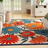 image:imageNourison Home Aloha Blue Grey 53 x 75 Area Rug  Easy Clean Non Shedding Bed Room Living Room Dining Room Kitchen 5 x 8Multi Color