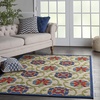 image:imageNourison Home Aloha Blue Multicolor 4 x Round Area Rug  Easy Clean Non Shedding Bed Room Living Room Dining Room Kitchen 4 x RoundBlueMulticolor