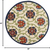 image:imageNourison Home Aloha Blue Multicolor 4 x Round Area Rug  Easy Clean Non Shedding Bed Room Living Room Dining Room Kitchen 4 x RoundBlueMulticolor