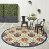 image:imageNourison Home Aloha Blue Multicolor 4 x Round Area Rug  Easy Clean Non Shedding Bed Room Living Room Dining Room Kitchen 4 x RoundBlueMulticolor