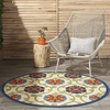 image:imageNourison Home Aloha Blue Multicolor 4 x Round Area Rug  Easy Clean Non Shedding Bed Room Living Room Dining Room Kitchen 4 x RoundBlueMulticolor