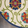 image:imageNourison Home Aloha Blue Multicolor 4 x Round Area Rug  Easy Clean Non Shedding Bed Room Living Room Dining Room Kitchen 4 x RoundBlueMulticolor