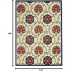 image:imageNourison Home Aloha Blue Multicolor 4 x Round Area Rug  Easy Clean Non Shedding Bed Room Living Room Dining Room Kitchen 4 x RoundBlueMulticolor