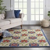 image:imageNourison Home Aloha Blue Multicolor 4 x Round Area Rug  Easy Clean Non Shedding Bed Room Living Room Dining Room Kitchen 4 x RoundBlueMulticolor