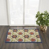 image:imageNourison Home Aloha Blue Multicolor 4 x Round Area Rug  Easy Clean Non Shedding Bed Room Living Room Dining Room Kitchen 4 x RoundBlueMulticolor