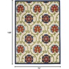 image:imageNourison Home Aloha Blue Multicolor 4 x Round Area Rug  Easy Clean Non Shedding Bed Room Living Room Dining Room Kitchen 4 x RoundBlueMulticolor