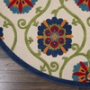 image:imageNourison Home Aloha Blue Multicolor 4 x Round Area Rug  Easy Clean Non Shedding Bed Room Living Room Dining Room Kitchen 4 x RoundBlueMulticolor
