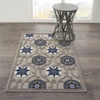 image:imageNourison Home Aloha Blue Multicolor 4 x Round Area Rug  Easy Clean Non Shedding Bed Room Living Room Dining Room Kitchen 4 x RoundGreyBlue