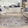 image:imageNourison Home Aloha Blue Multicolor 4 x Round Area Rug  Easy Clean Non Shedding Bed Room Living Room Dining Room Kitchen 4 x RoundGreyBlue