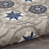 image:imageNourison Home Aloha Blue Multicolor 4 x Round Area Rug  Easy Clean Non Shedding Bed Room Living Room Dining Room Kitchen 4 x RoundGreyBlue