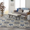image:imageNourison Home Aloha Blue Multicolor 4 x Round Area Rug  Easy Clean Non Shedding Bed Room Living Room Dining Room Kitchen 4 x RoundGreyBlue