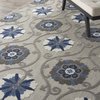 image:imageNourison Home Aloha Blue Multicolor 4 x Round Area Rug  Easy Clean Non Shedding Bed Room Living Room Dining Room Kitchen 4 x RoundGreyBlue