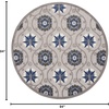 image:imageNourison Home Aloha Blue Multicolor 4 x Round Area Rug  Easy Clean Non Shedding Bed Room Living Room Dining Room Kitchen 4 x RoundGreyBlue
