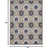 image:imageNourison Home Aloha Blue Multicolor 4 x Round Area Rug  Easy Clean Non Shedding Bed Room Living Room Dining Room Kitchen 4 x RoundGreyBlue