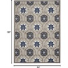 image:imageNourison Home Aloha Blue Multicolor 4 x Round Area Rug  Easy Clean Non Shedding Bed Room Living Room Dining Room Kitchen 4 x RoundGreyBlue