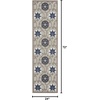 image:imageNourison Home Aloha Blue Multicolor 4 x Round Area Rug  Easy Clean Non Shedding Bed Room Living Room Dining Room Kitchen 4 x RoundGreyBlue