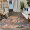 image:imageNourison Home Aloha Ivory Blue 53 x 75 Area Rug  Easy Clean Non Shedding Bed Room Living Room Dining Room Kitchen 5 x 8Blue Rose