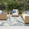 image:imageNourison Home Aloha Ivory Blue 53 x 75 Area Rug  Easy Clean Non Shedding Bed Room Living Room Dining Room Kitchen 5 x 8Ivory Blue