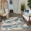 image:imageNourison Home Aloha Ivory Blue 53 x 75 Area Rug  Easy Clean Non Shedding Bed Room Living Room Dining Room Kitchen 5 x 8Ivory Blue