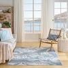 image:imageNourison Home Aloha Ivory Blue 53 x 75 Area Rug  Easy Clean Non Shedding Bed Room Living Room Dining Room Kitchen 5 x 8Ivory Blue