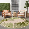 image:imageNourison Home Aloha Ivory Green 710 x Round Area Rug  Easy Clean Non Shedding Bed Room Living Room Dining Room Kitchen 8 x RoundIvory Green