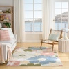 image:imageNourison Home Aloha Ivory Green 9 x 12 Area Rug  Easy Clean Non Shedding Bed Room Living Room Dining Room Kitchen 9 x 12Multi Color