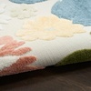 image:imageNourison Home Aloha Ivory Green 9 x 12 Area Rug  Easy Clean Non Shedding Bed Room Living Room Dining Room Kitchen 9 x 12Multi Color