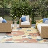 image:imageNourison Home Aloha Ivory Green 9 x 12 Area Rug  Easy Clean Non Shedding Bed Room Living Room Dining Room Kitchen 9 x 12Rose
