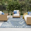 image:imageNourison Home Aloha Ivory Navy 710 x 106 Area Rug  Easy Clean Non Shedding Bed Room Living Room Dining Room Kitchen 8 x 11Blue