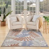 image:imageNourison Home Aloha Ivory Navy 710 x 106 Area Rug  Easy Clean Non Shedding Bed Room Living Room Dining Room Kitchen 8 x 11Blue Mocha
