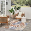 image:imageNourison Home Aloha Ivory Navy 710 x 106 Area Rug  Easy Clean Non Shedding Bed Room Living Room Dining Room Kitchen 8 x 11Blue Mocha