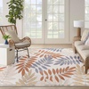 image:imageNourison Home Aloha Ivory Navy 710 x 106 Area Rug  Easy Clean Non Shedding Bed Room Living Room Dining Room Kitchen 8 x 11Blue Mocha