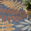 image:imageNourison Home Aloha Ivory Navy 710 x 106 Area Rug  Easy Clean Non Shedding Bed Room Living Room Dining Room Kitchen 8 x 11Blue Rose