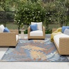 image:imageNourison Home Aloha Ivory Navy 710 x 106 Area Rug  Easy Clean Non Shedding Bed Room Living Room Dining Room Kitchen 8 x 11Blue Rose