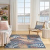 image:imageNourison Home Aloha Ivory Navy 710 x 106 Area Rug  Easy Clean Non Shedding Bed Room Living Room Dining Room Kitchen 8 x 11Blue Rose